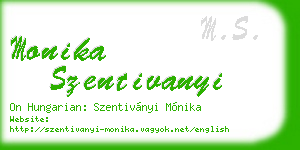 monika szentivanyi business card